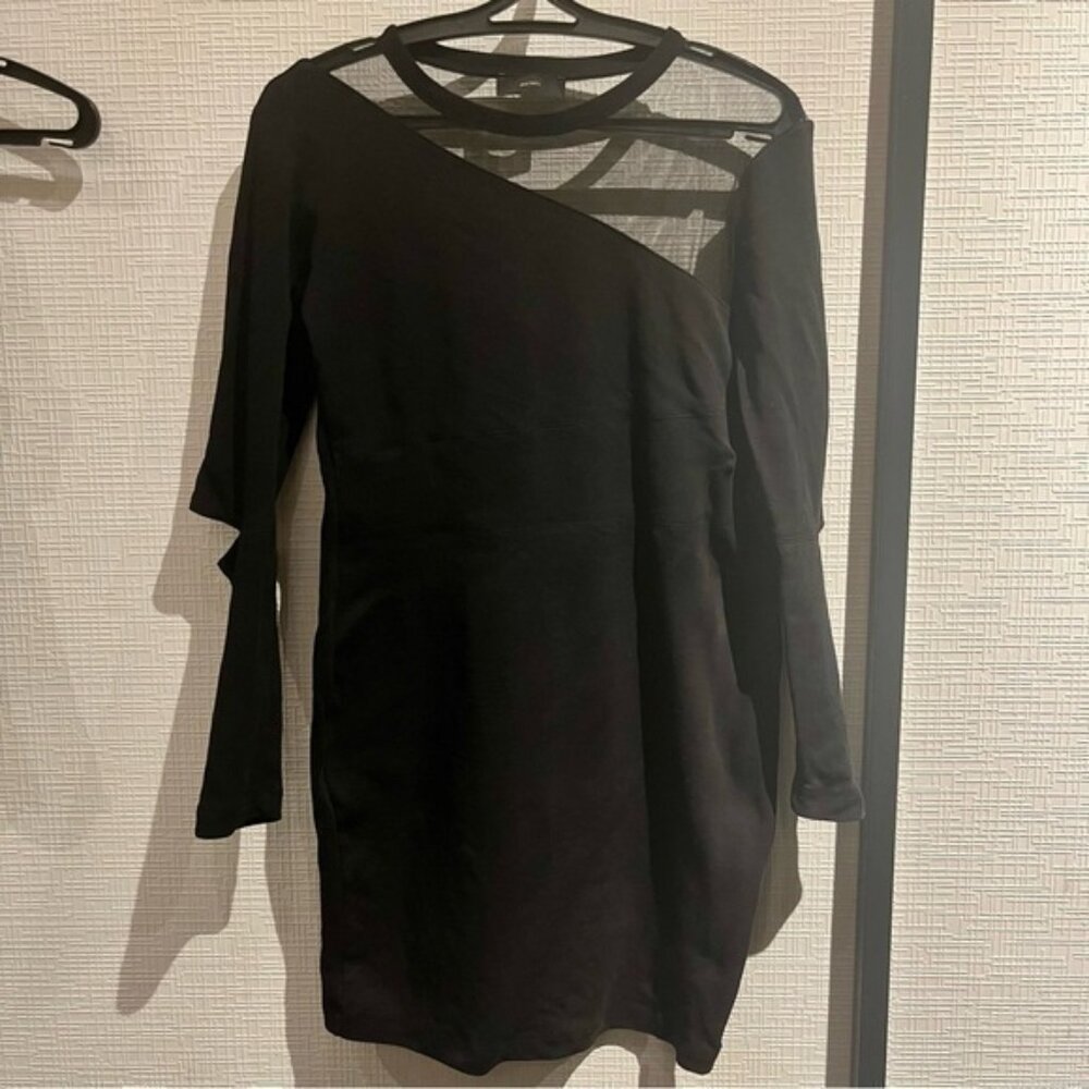 Gasoline Mesh Panel Cutout Elbow Mini Dress